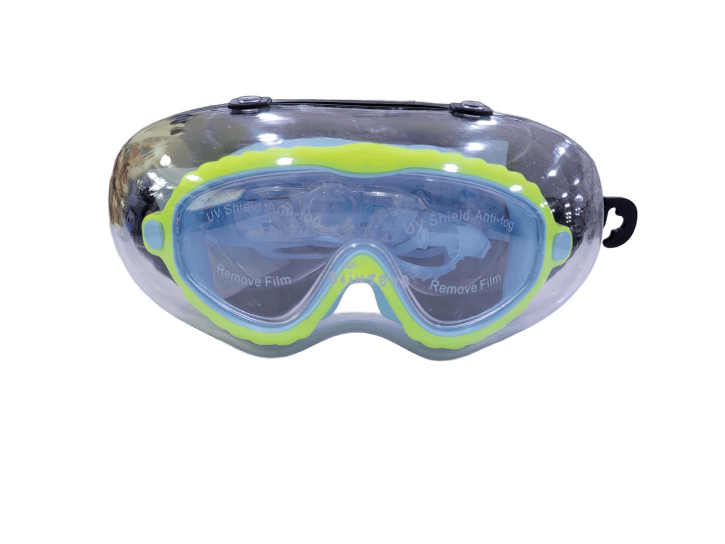 ცურვის სათვალე ყურის საცობებით