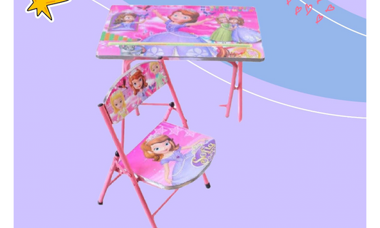 სამეცადინო მაგიდა და სკამი